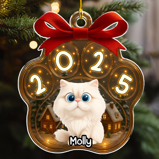 Snow All Over Here Meow Ver - Personalized Custom 3D Inflated Effect Acrylic Ornament