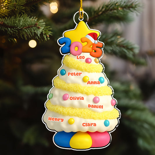 White New Pine Tree - Personalized Custom Acrylic Ornament