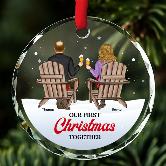Our loving season - Personalized Custom Glass Ornament