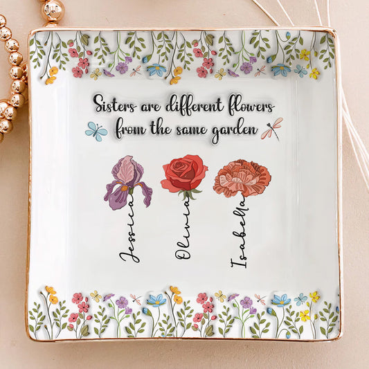 Our Sister Bond Grows Strong - Personalized Custom 3D Inflated Effect Jewelry Dish