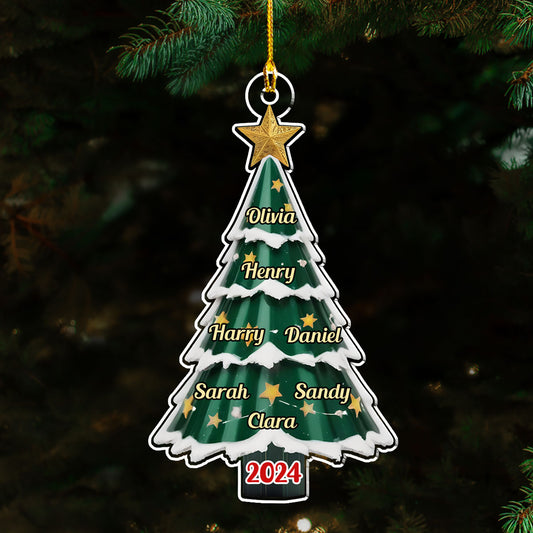 Family Pine Tree - Personalized Custom Acrylic Ornament