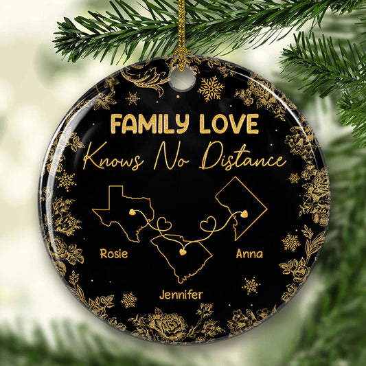 Miles Apart Close At Heart - Personalized Custom Ceramic Ornament