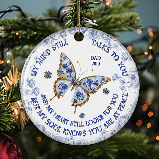 My Mind My Heart My Soul Memorial - Personalized Custom Ceramic Ornament