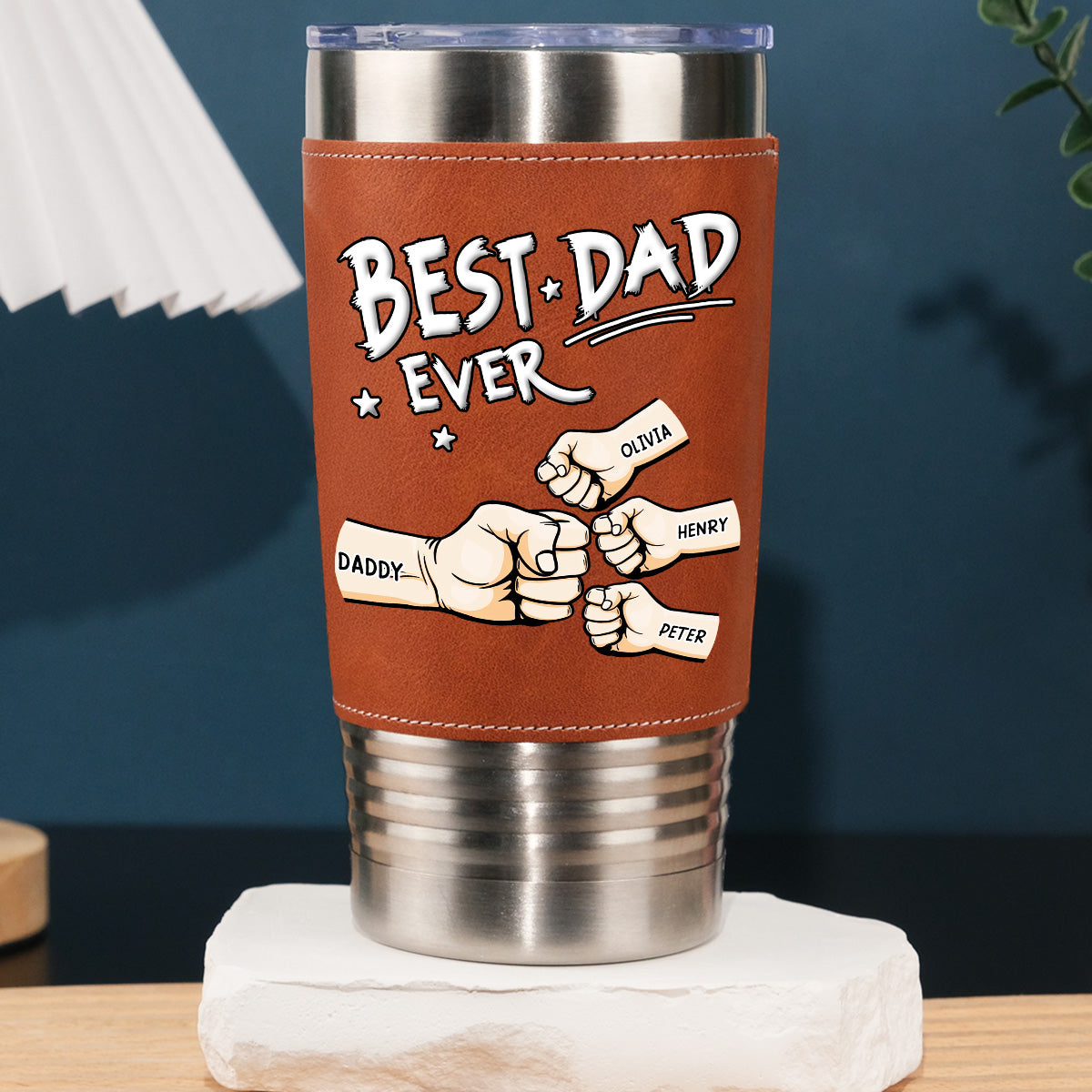 Leather tumbler