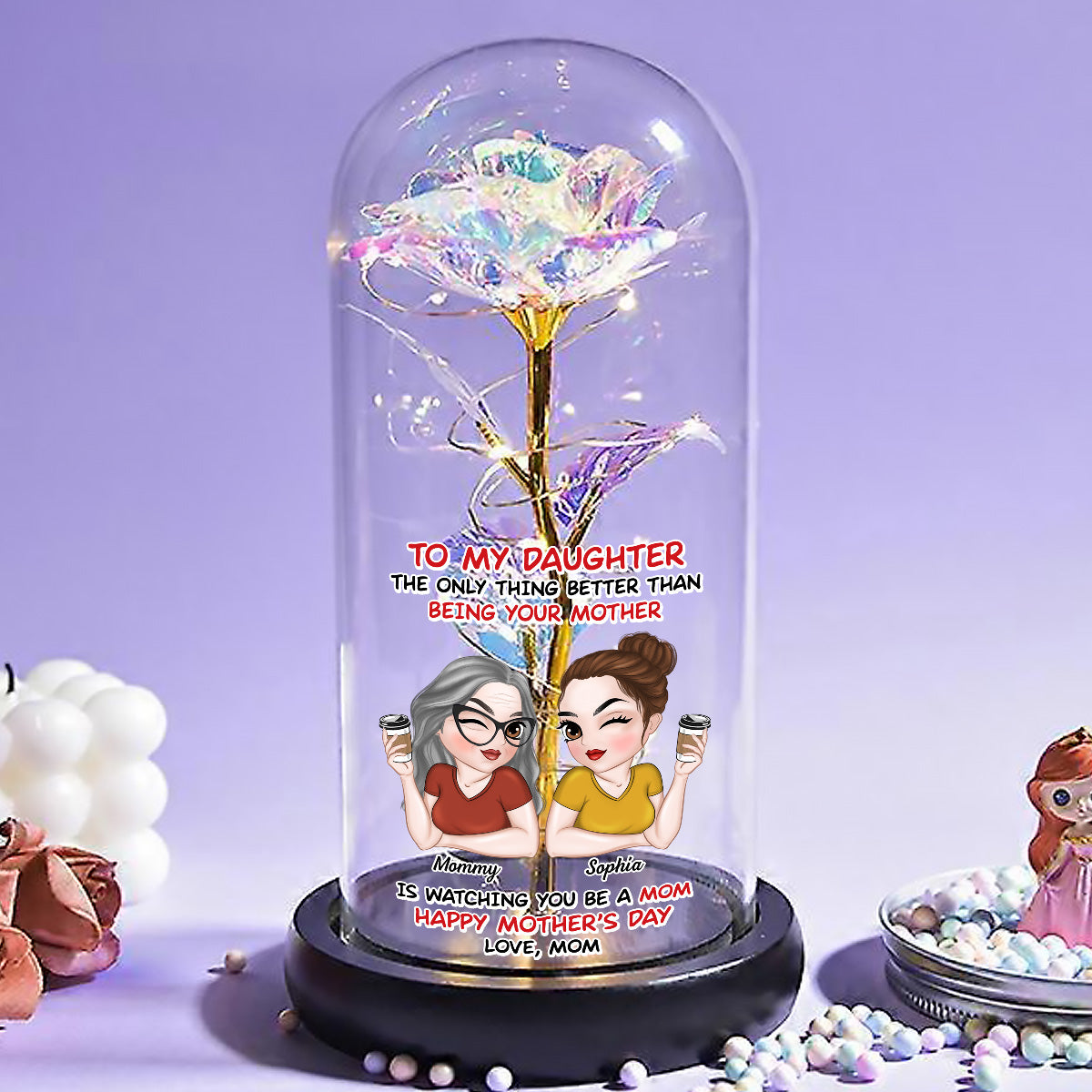 Personalized Custom Sparkly Rose
