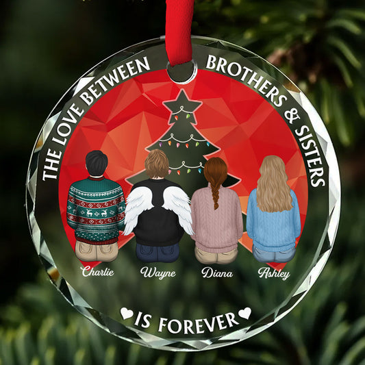 Brothers & Sisters Forever - Personalized Custom Glass Ornament