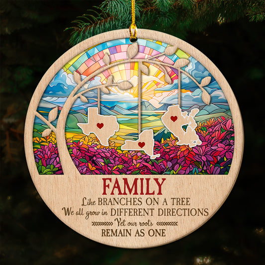 Family Like Branches On A Tree - Personalized Custom Wood Ornament