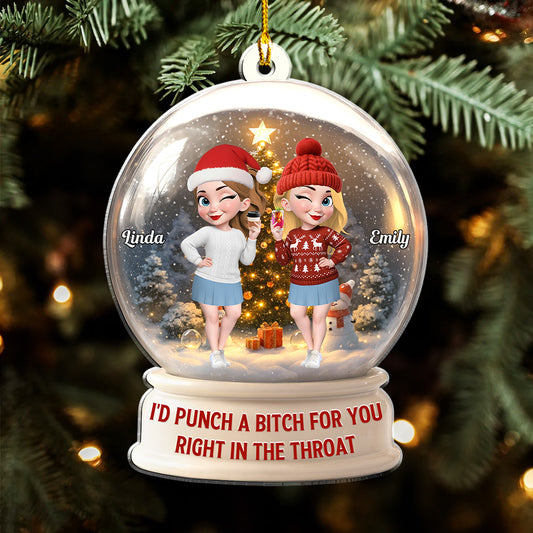 Besties Love Crystal Ball - Personalized Custom Acrylic Ornament