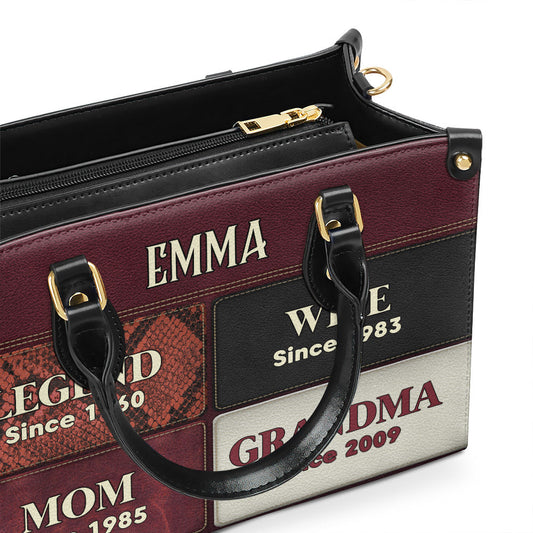 Grandma Since Year - Personalized Custom Leather Bag