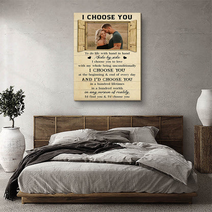 I Choose You Over & Over - Personalized Custom Photo Canvas - Blithe Hub