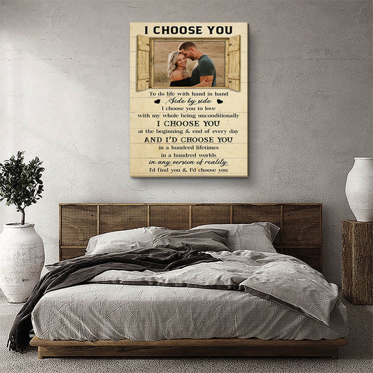 I Choose You Over & Over - Personalized Custom Photo Canvas - Blithe Hub