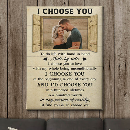 I Choose You Over & Over - Personalized Custom Photo Canvas - Blithe Hub