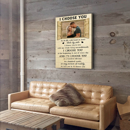 I Choose You Over & Over - Personalized Custom Photo Canvas - Blithe Hub