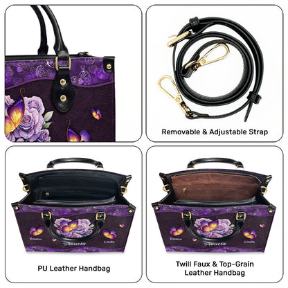 Grandma Butterfly - Personalized Custom Leather Bag