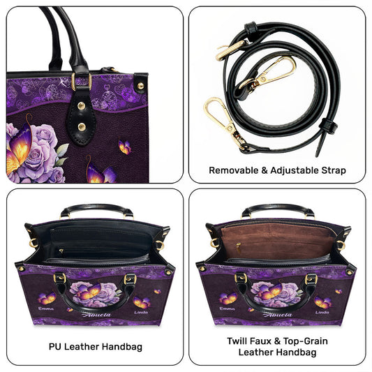 Grandma Butterfly - Personalized Custom Leather Bag