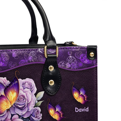 Grandma Butterfly - Personalized Custom Leather Bag